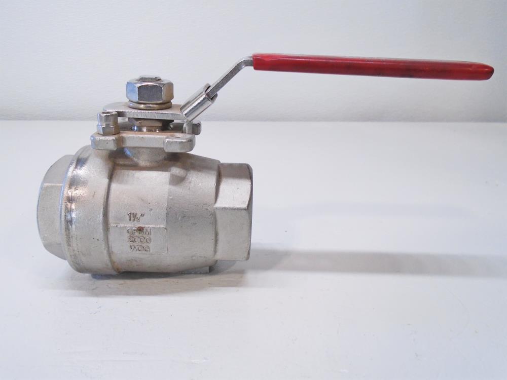 KF Contromatics 1-1/2" NPT CF8M Ball Valve, Type 8000, Model 04 LH M3